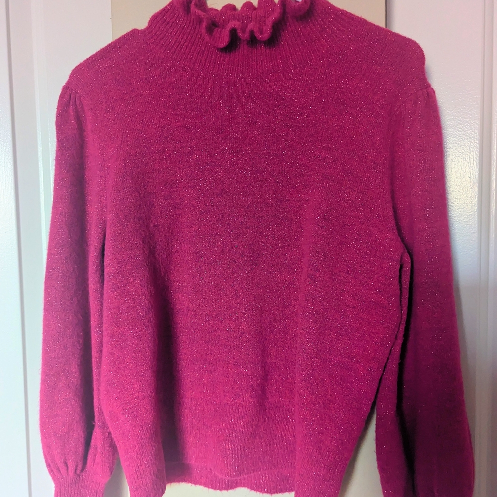Kate Spade Pearl Button Cuff Ruffle Sweater - Picture 3 of 6